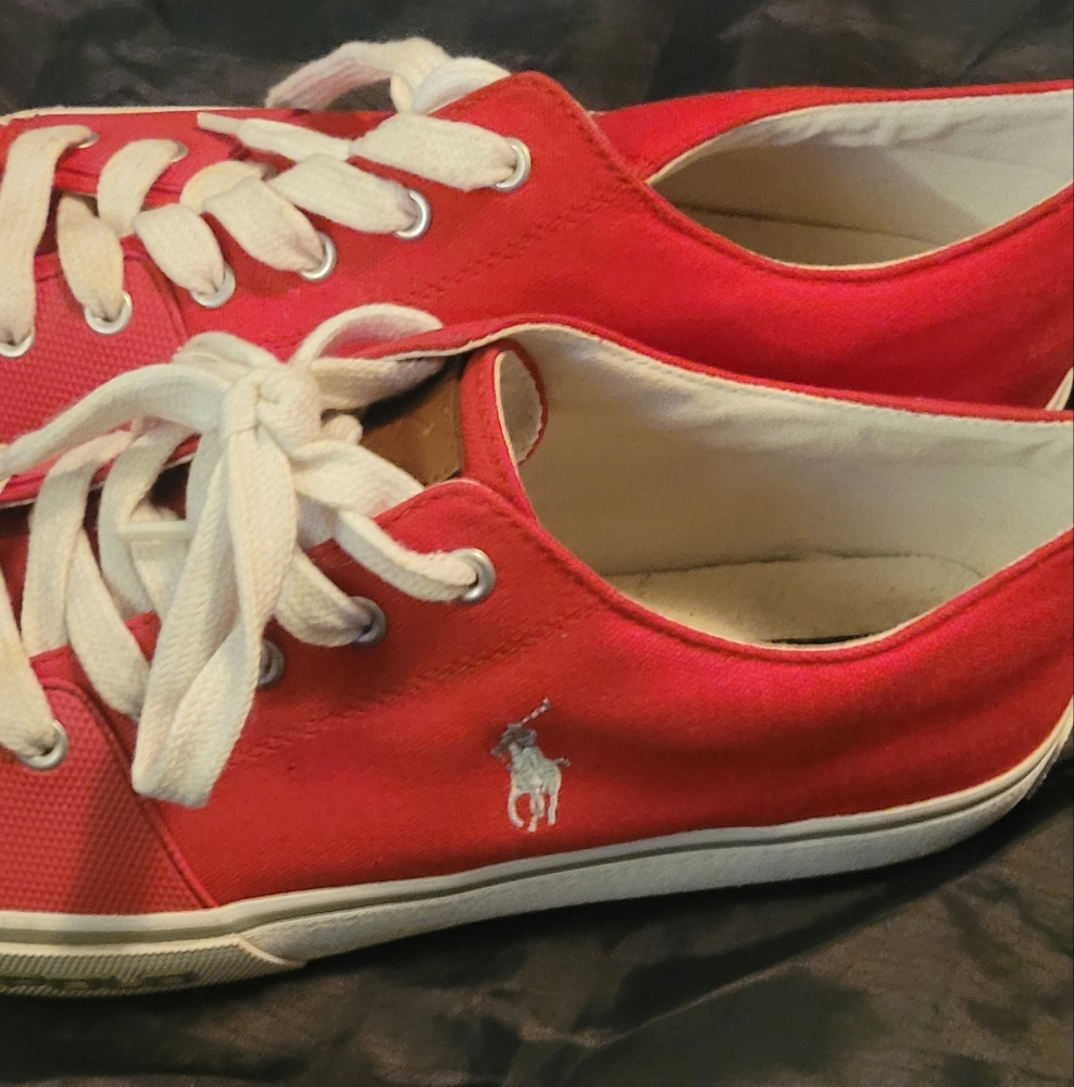 Polo by Ralph Lauren Red and White Sneakers